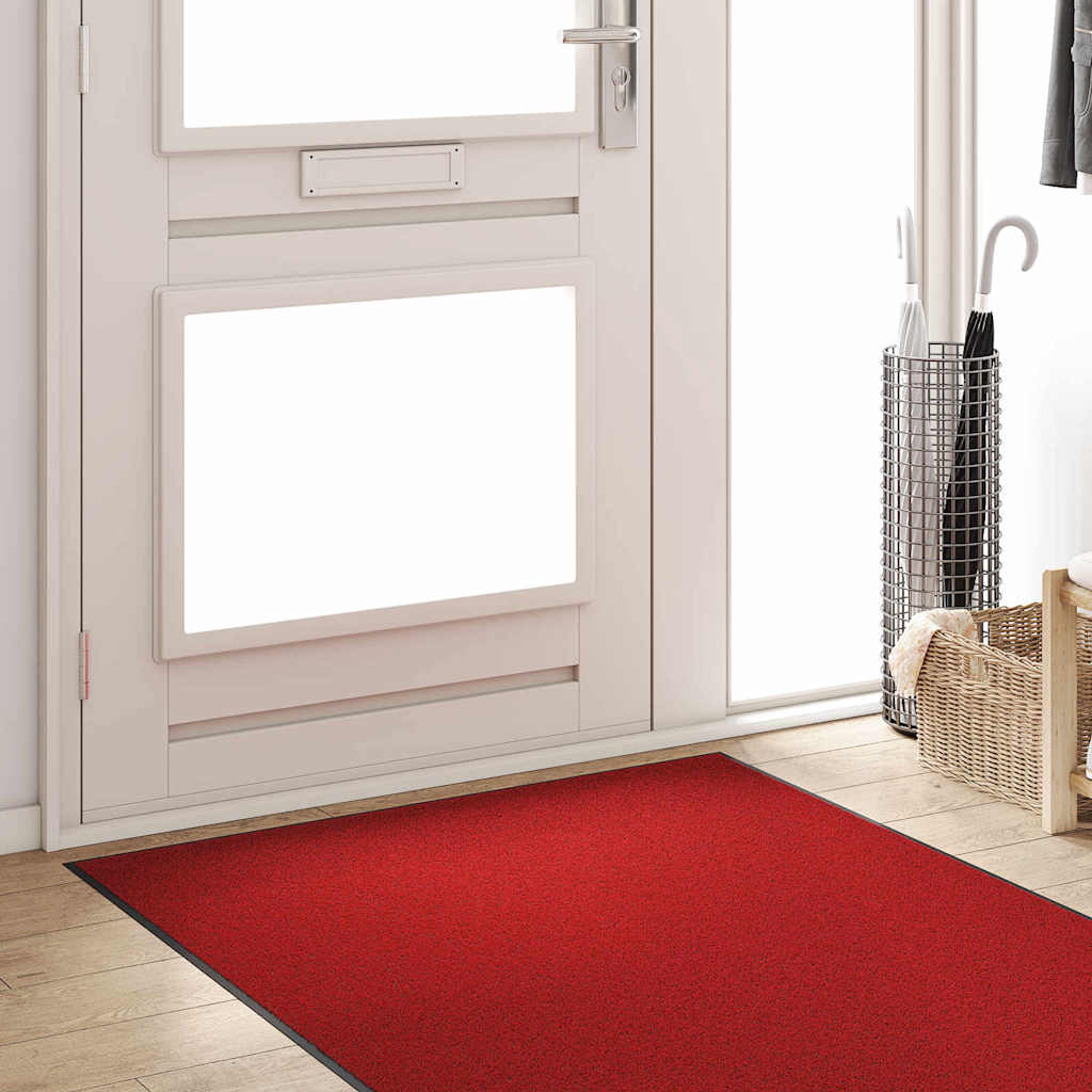 vidaXL Dywanik wejściowy Czerwony i Czarny 120 x 250 cm 100% poliamid