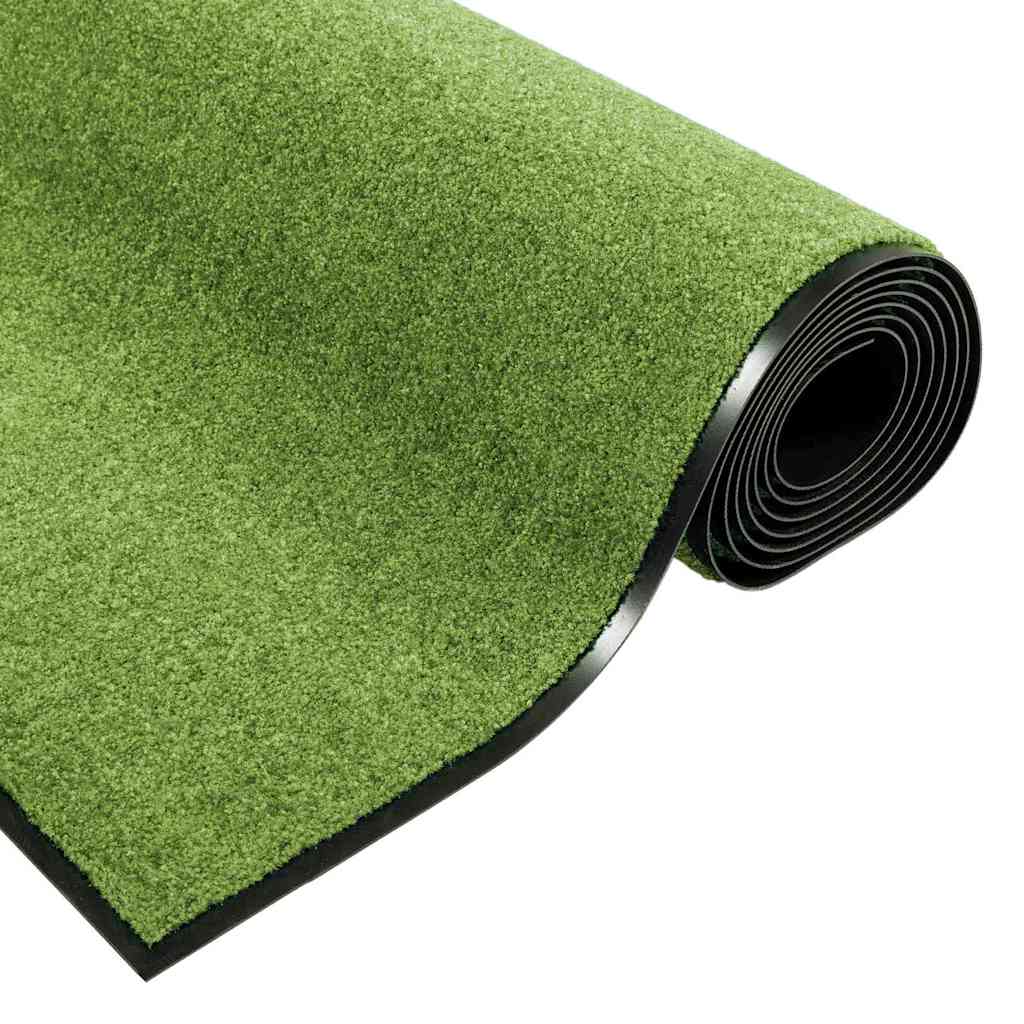 vidaXL Dywanik wejściowy Zielony i Czarny 120 x 300 cm Poliamid i PVC