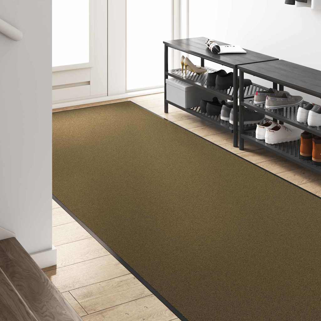 vidaXL Dywanik wejściowy Brązowy i czarny 120 x 250 cm 100% poliamid