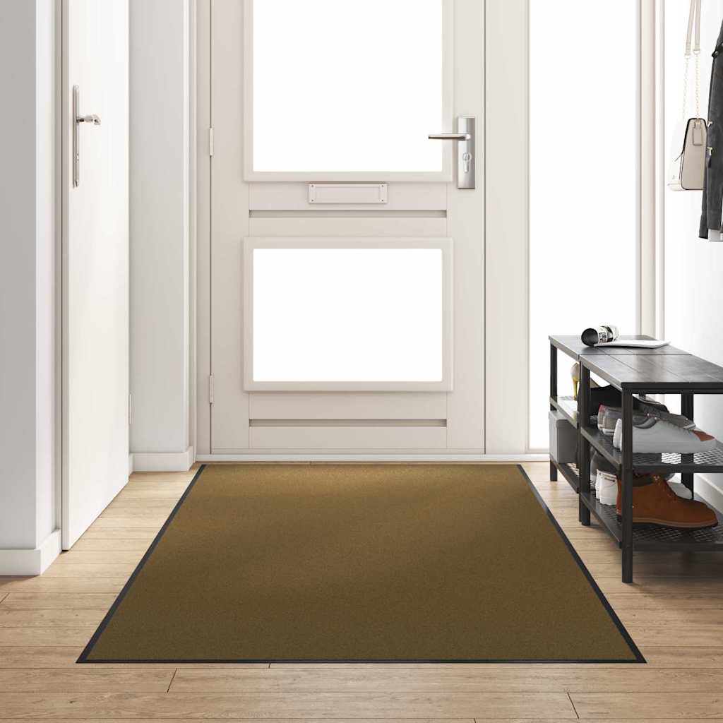 vidaXL Dywanik wejściowy Brązowy i czarny 120 x 250 cm 100% poliamid