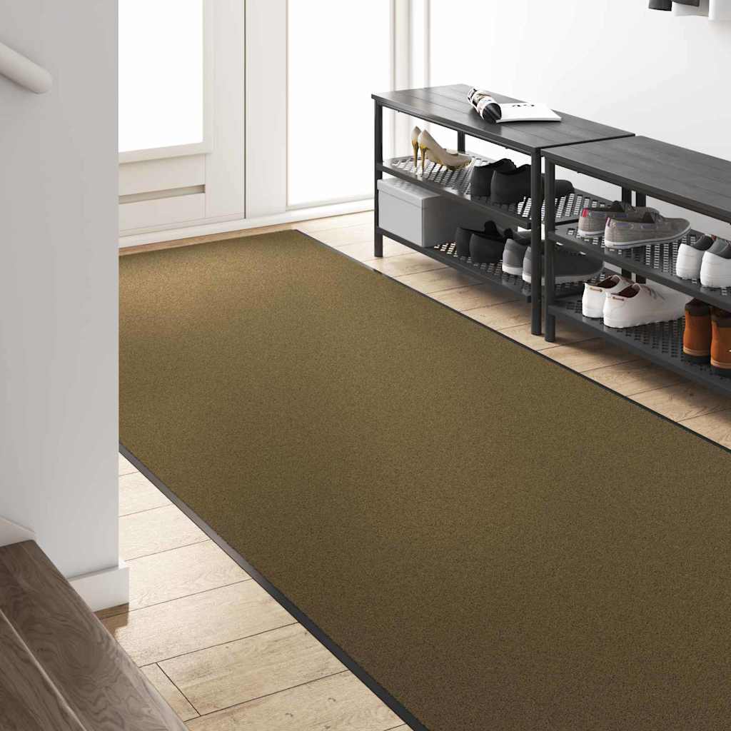 vidaXL Dywanik wejściowy Brązowy i czarny 120 x 350 cm Poliamid i PVC