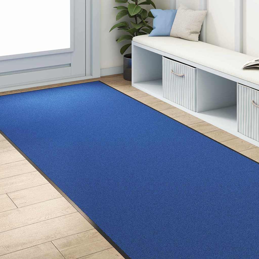 vidaXL Dywanik wejściowy Niebieski i Czarny 120 x 300 cm 100% poliamid