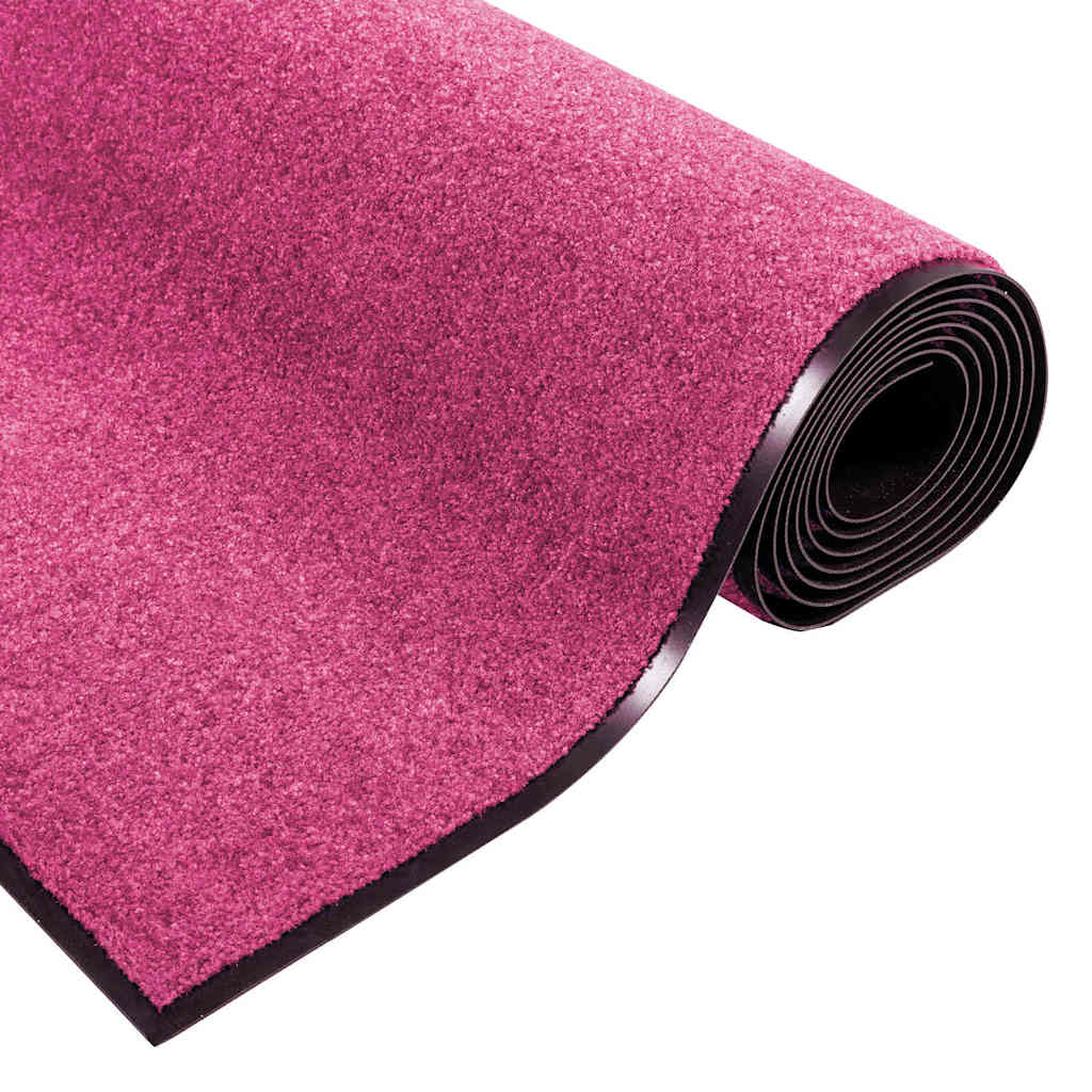 vidaXL Dywanik wejściowy Różowy i czarny 120 x 250 cm 100% poliamid