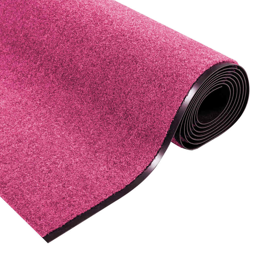 vidaXL Dywanik wejściowy Różowy i czarny 120 x 400 cm Poliamid i PVC