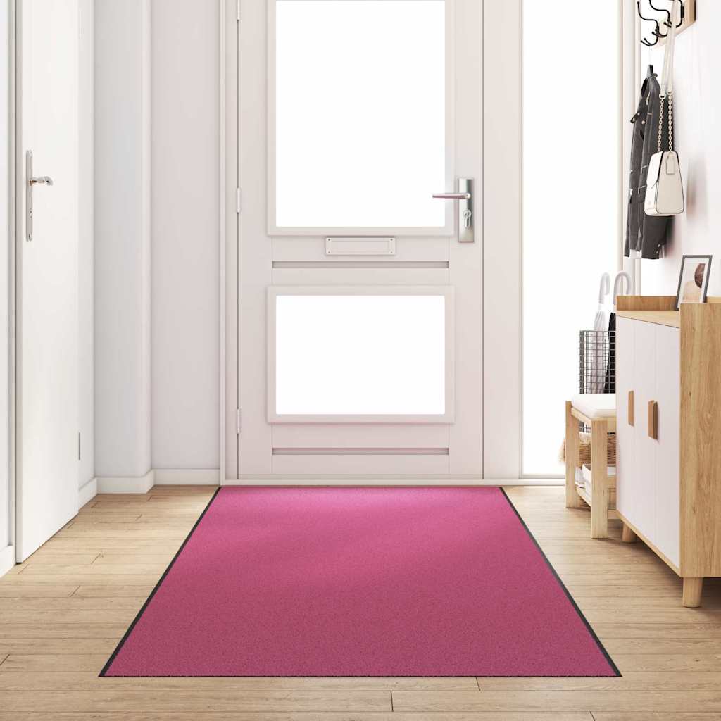 vidaXL Dywanik wejściowy Różowy i czarny 120 x 400 cm Poliamid i PVC