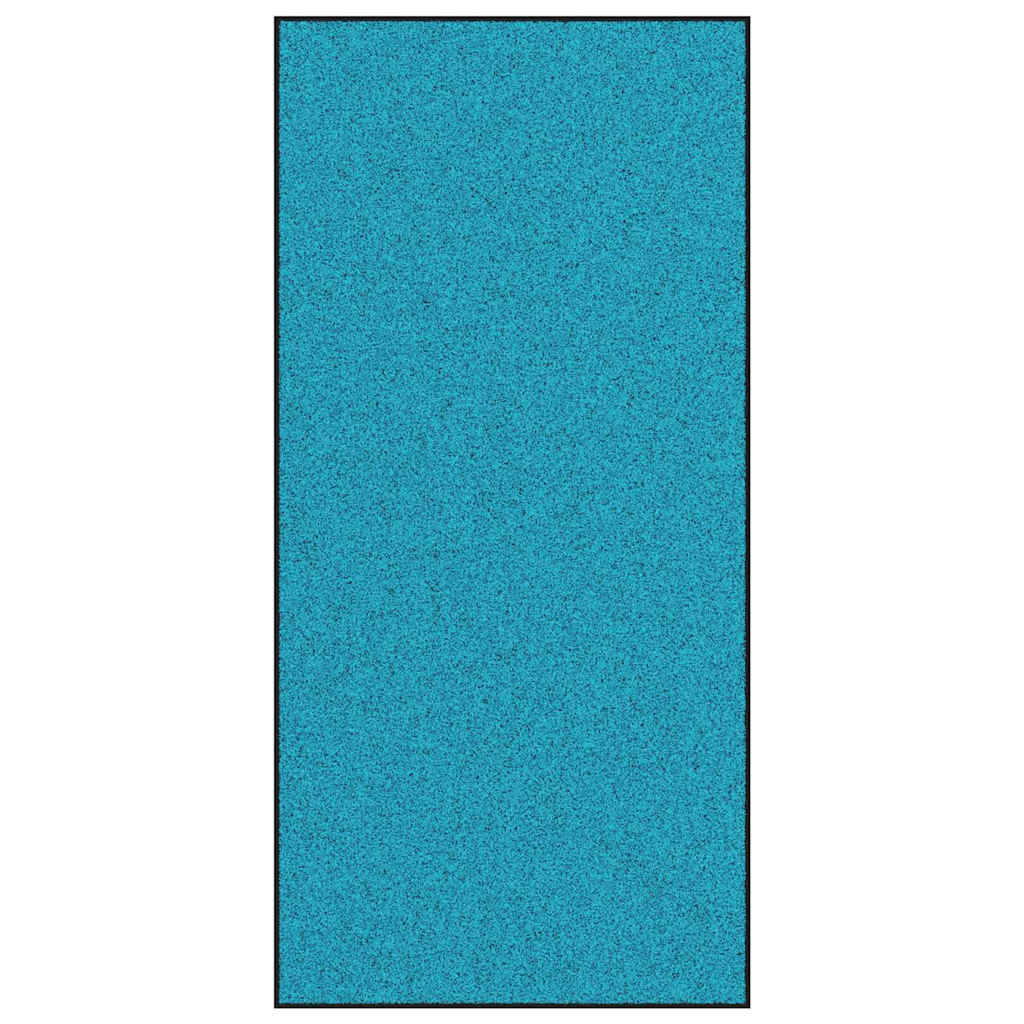 vidaXL Dywanik wejściowy Cyan i Czarny 120 x 250 cm Poliamid i PVC