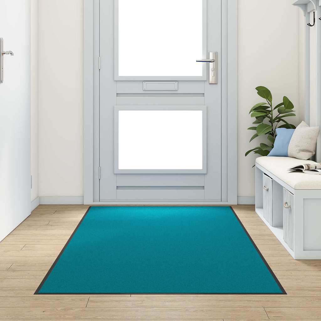 vidaXL Dywanik wejściowy Cyan i Czarny 120 x 300 cm 100% poliamid