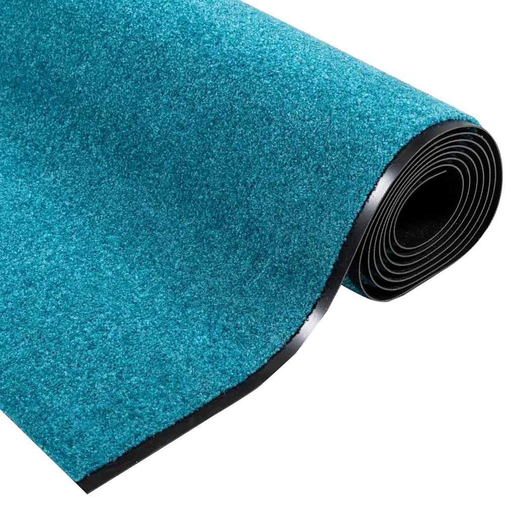 vidaXL Dywanik wejściowy Cyan i Czarny 120 x 400 cm Poliamid i PVC
