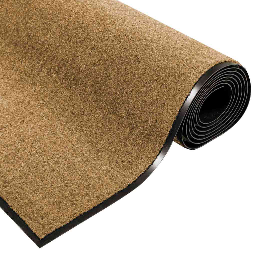 vidaXL Dywanik wejściowy Kremowy i czarny 120 x 300 cm Poliamid i PVC