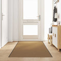 vidaXL Dywanik wejściowy Kremowy i czarny 120 x 350 cm Poliamid i PVC