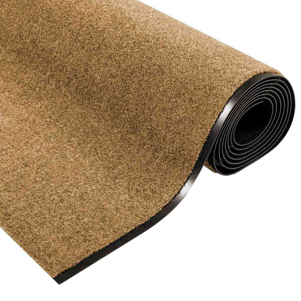 vidaXL Dywanik wejściowy Kremowy i czarny 120 x 400 cm Poliamid i PVC