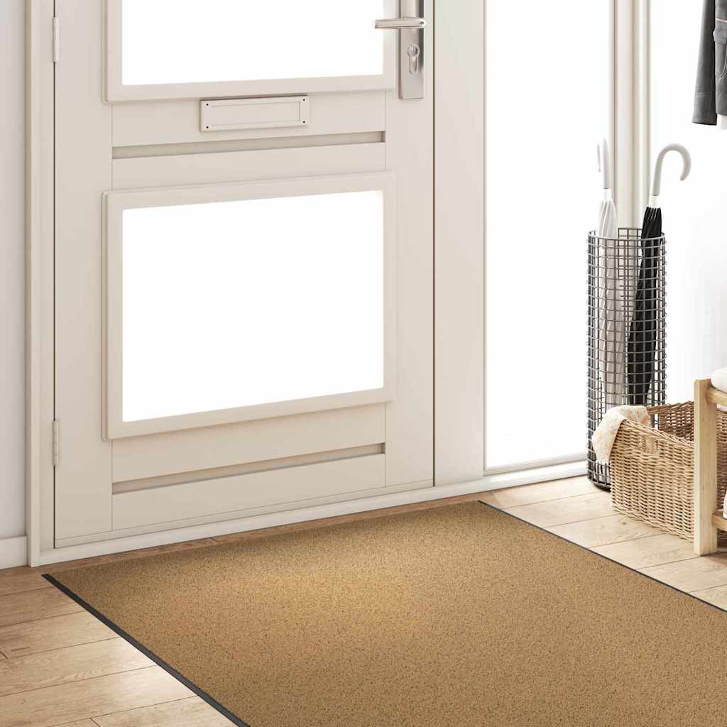 vidaXL Dywanik wejściowy Kremowy i czarny 120 x 400 cm Poliamid i PVC