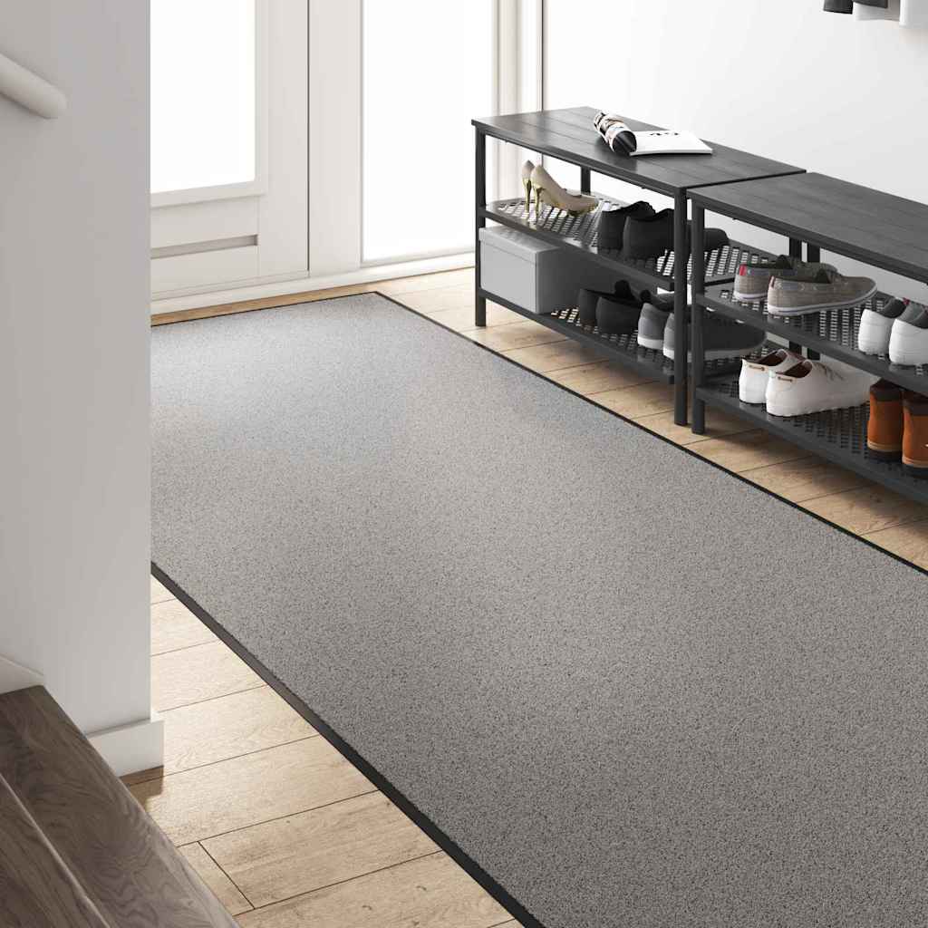 vidaXL Dywanik wejściowy Szary i czarny 120 x 300 cm 100% poliamid