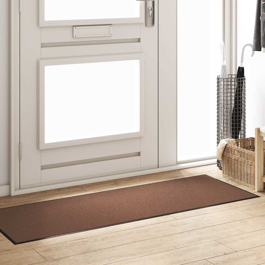 vidaXL Dywanik wejściowy Brązowy i czarny 60 x 180 cm 100% poliamid