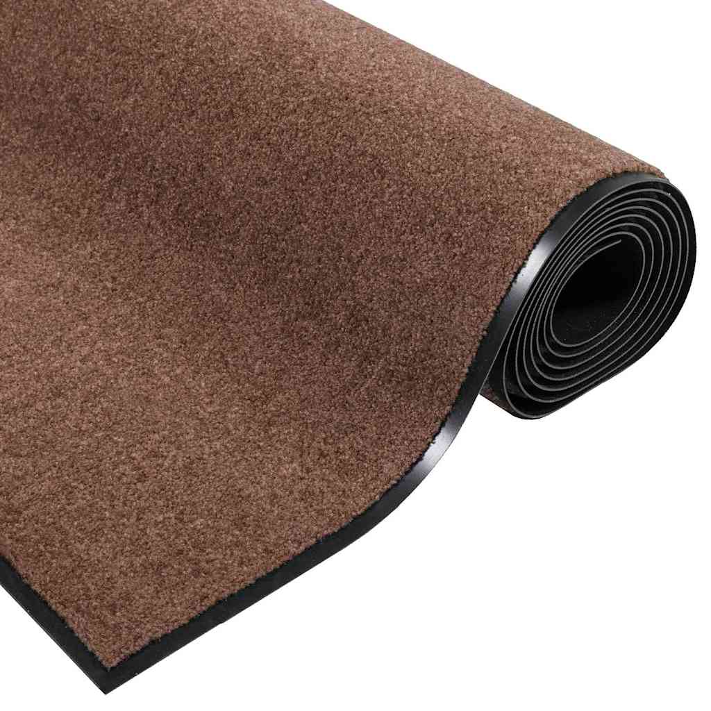 vidaXL Dywanik wejściowy Brązowy i czarny 120 x 250 cm 100% poliamid