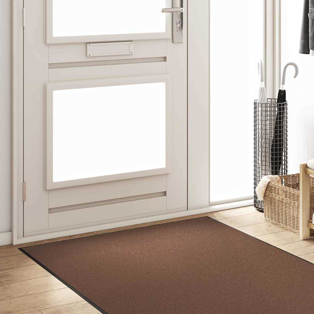 vidaXL Dywanik wejściowy Brązowy i czarny 120 x 300 cm 100% poliamid