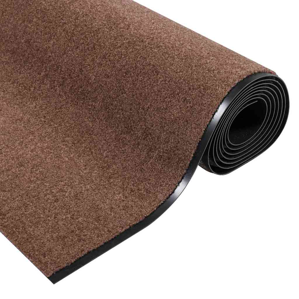 vidaXL Dywanik wejściowy Brązowy i czarny 120 x 350 cm 100% poliamid