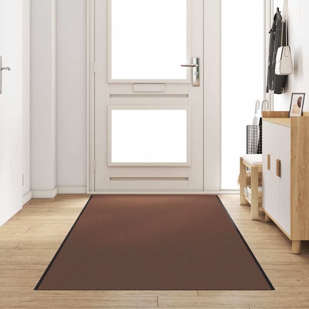 vidaXL Dywanik wejściowy Brązowy i czarny 120 x 350 cm 100% poliamid