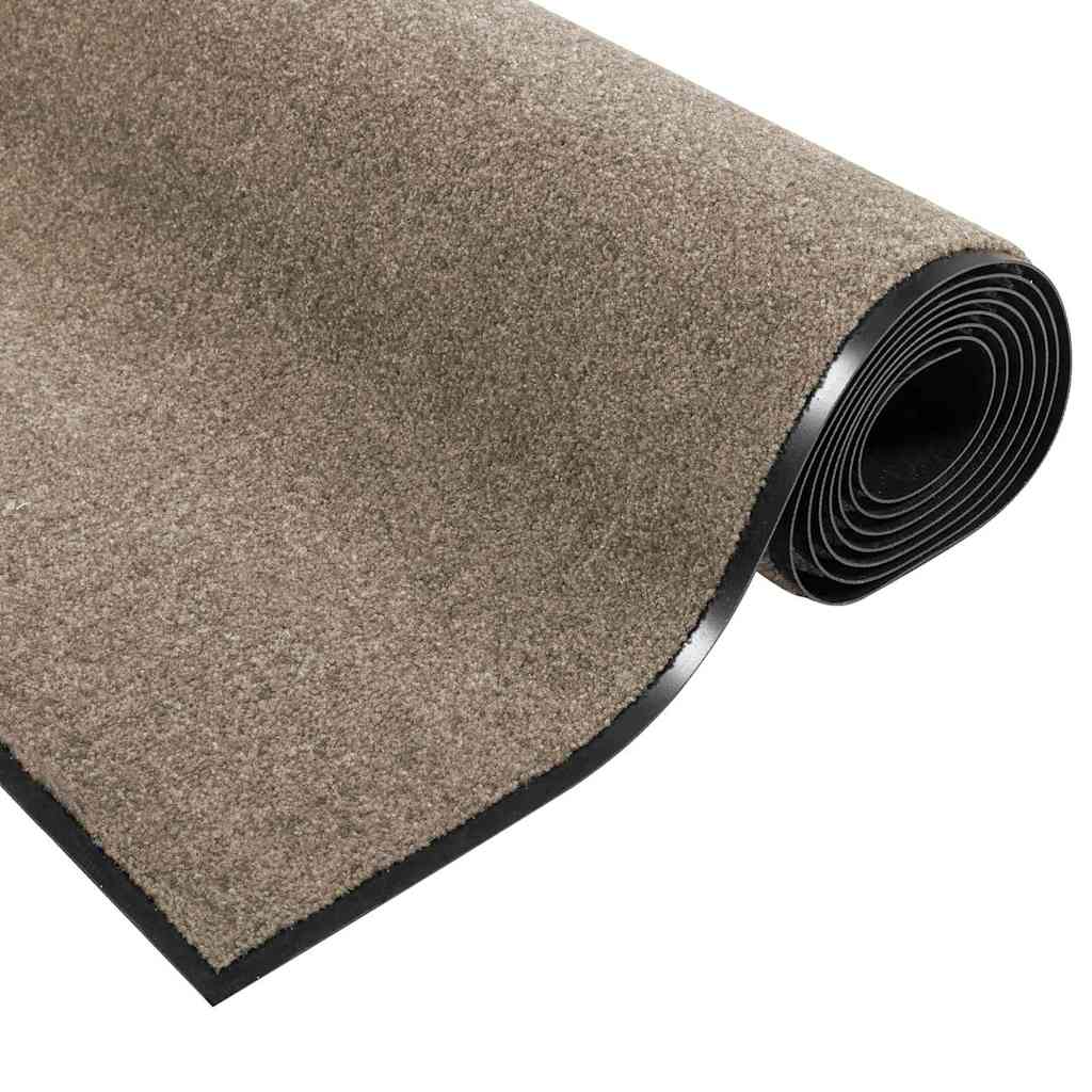 vidaXL Dywanik wejściowy Beżowy i czarny 90 x 150 cm 100% poliamid