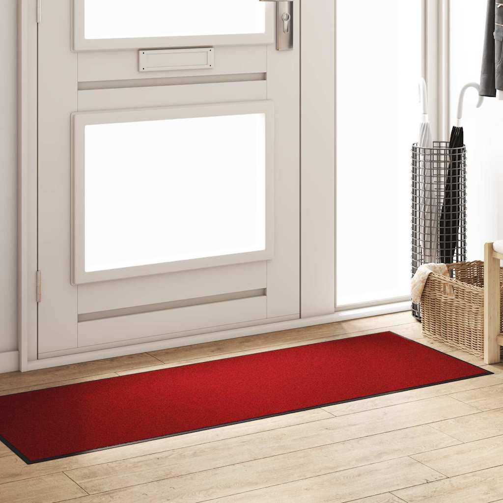 vidaXL Dywanik wejściowy Czerwony i Czarny 60 x 180 cm 100% poliamid