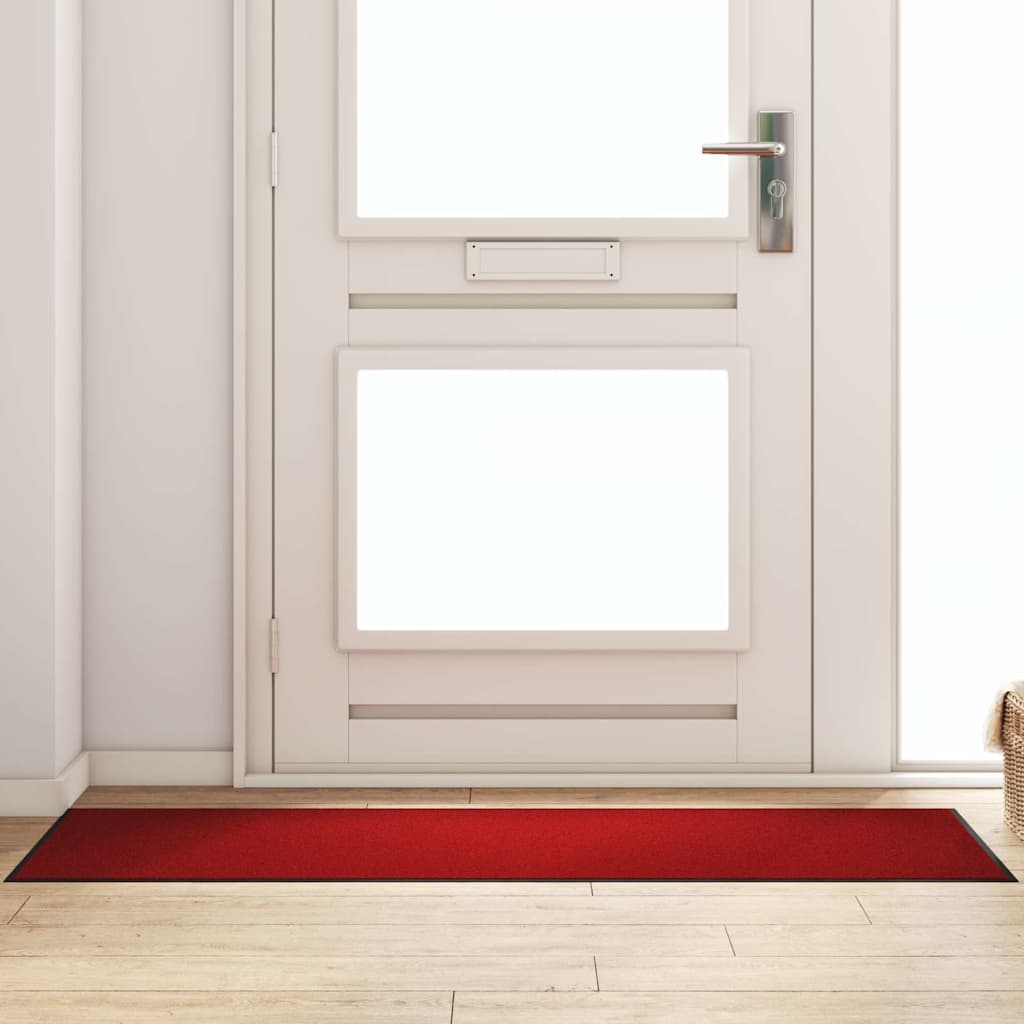 vidaXL Dywanik wejściowy Czerwony i Czarny 60 x 180 cm 100% poliamid