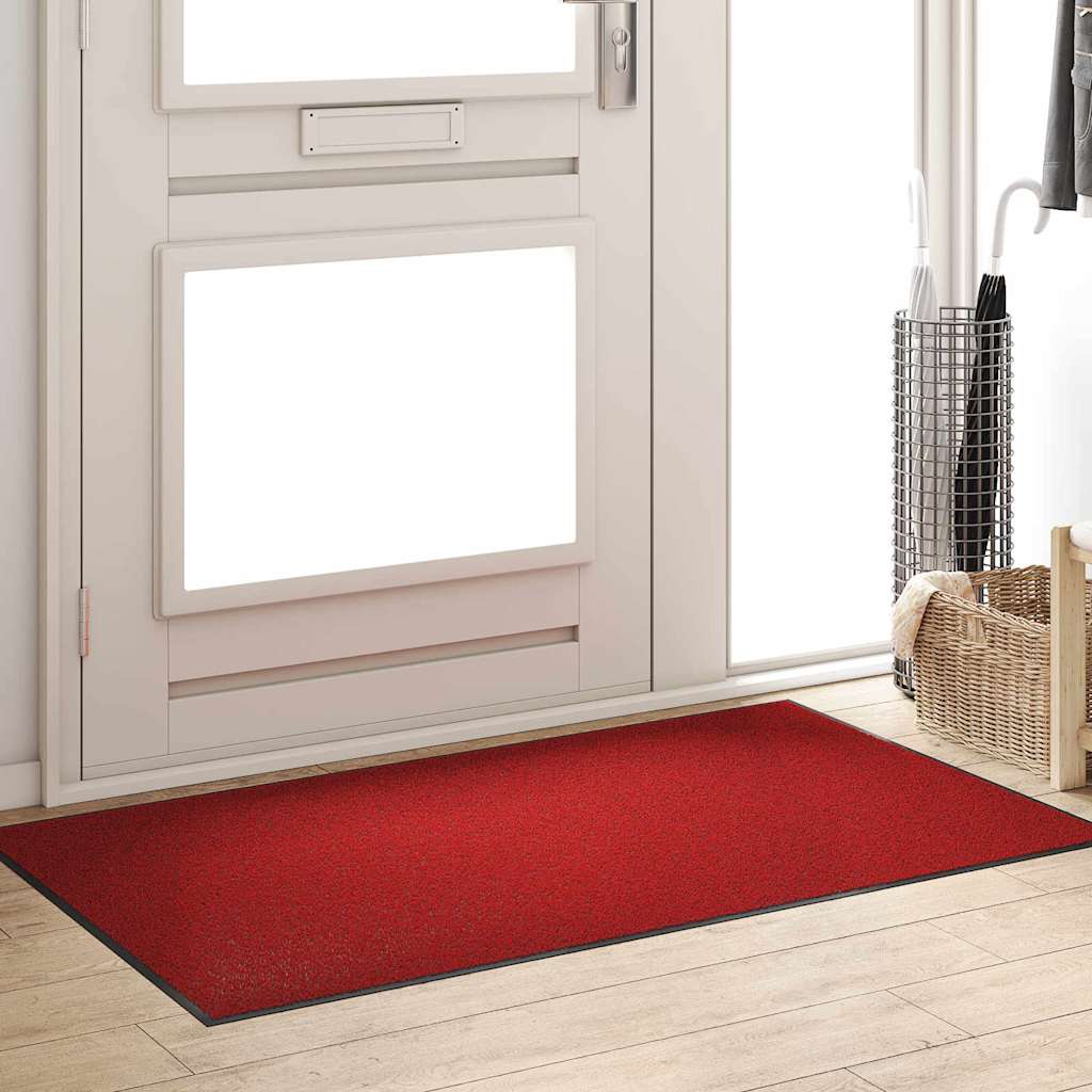 vidaXL Dywanik wejściowy Czerwony i Czarny 90 x 150 cm 100% poliamid