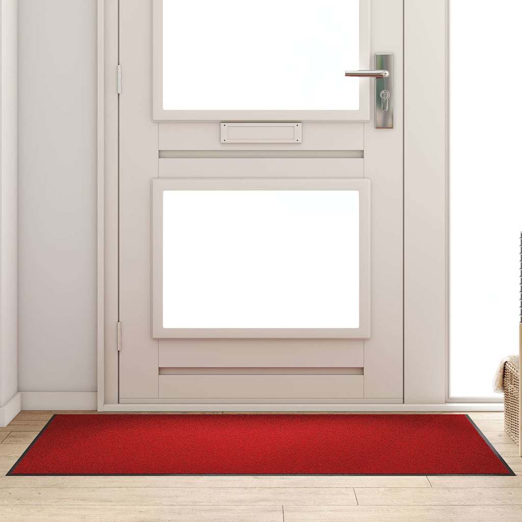 vidaXL Dywanik wejściowy Czerwony i Czarny 90 x 150 cm 100% poliamid