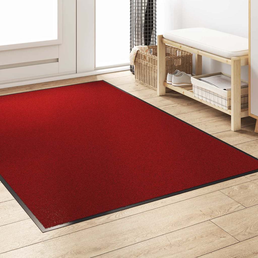 vidaXL Dywanik wejściowy Czerwony i Czarny 120 x 180 cm 100% poliamid