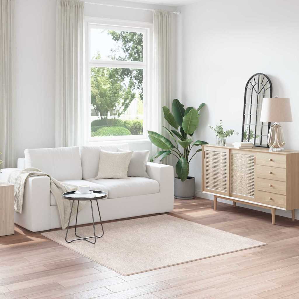 vidaXL Antypoślizgowy dywan shaggy Kremowy 160 x 160 cm PP