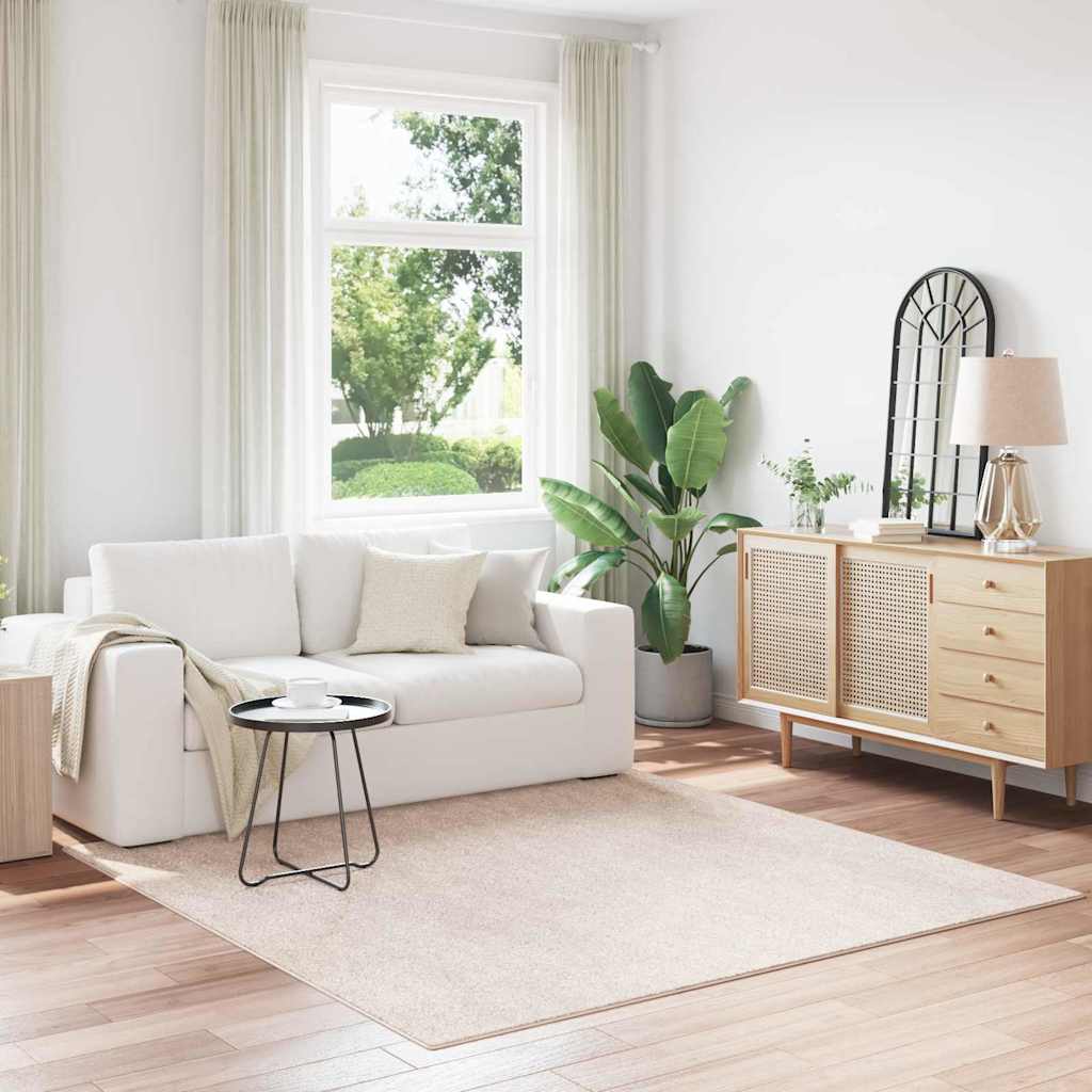 vidaXL Antypoślizgowy dywan shaggy Kremowy 200 x 200 cm PP