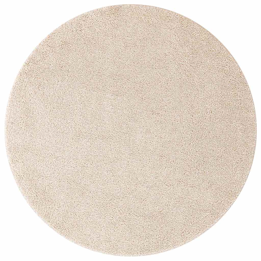 vidaXL Antypoślizgowy dywan shaggy Kremowy 120 x 120 cm PP