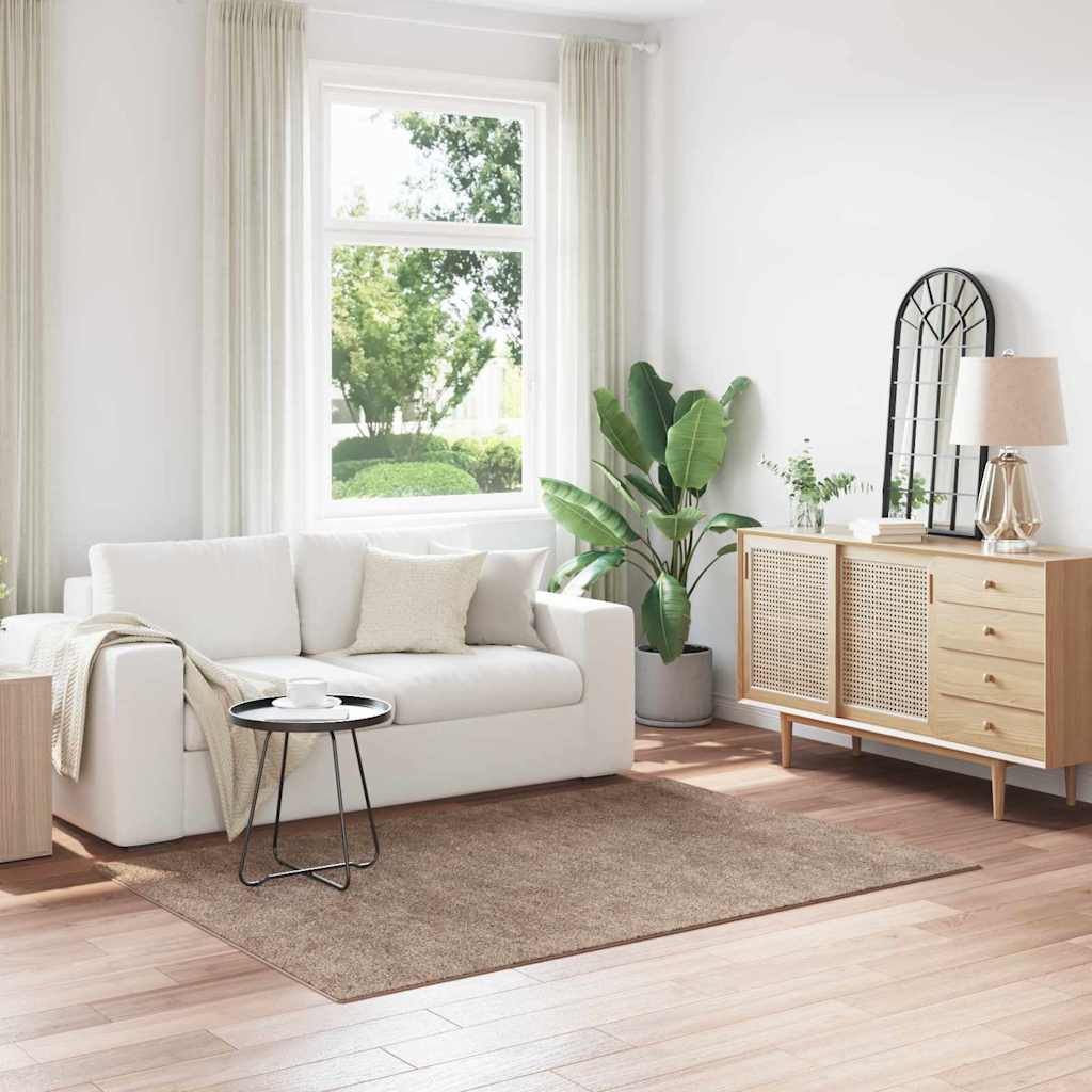 vidaXL Antypoślizgowy dywan shaggy Brązowy 140 x 200 cm PP