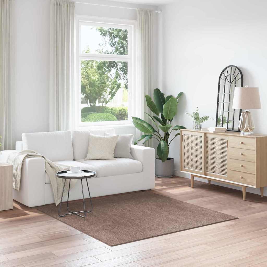 vidaXL Antypoślizgowy dywan shaggy Brązowy 160 x 160 cm PP
