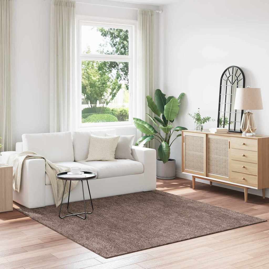 vidaXL Antypoślizgowy dywan shaggy Brązowy 200 x 200 cm PP
