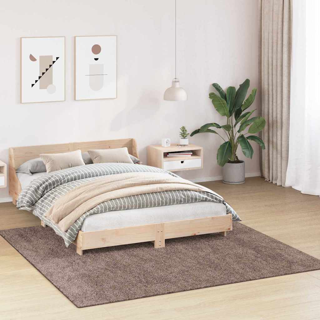 vidaXL Antypoślizgowy dywan shaggy Brązowy 200 x 200 cm PP