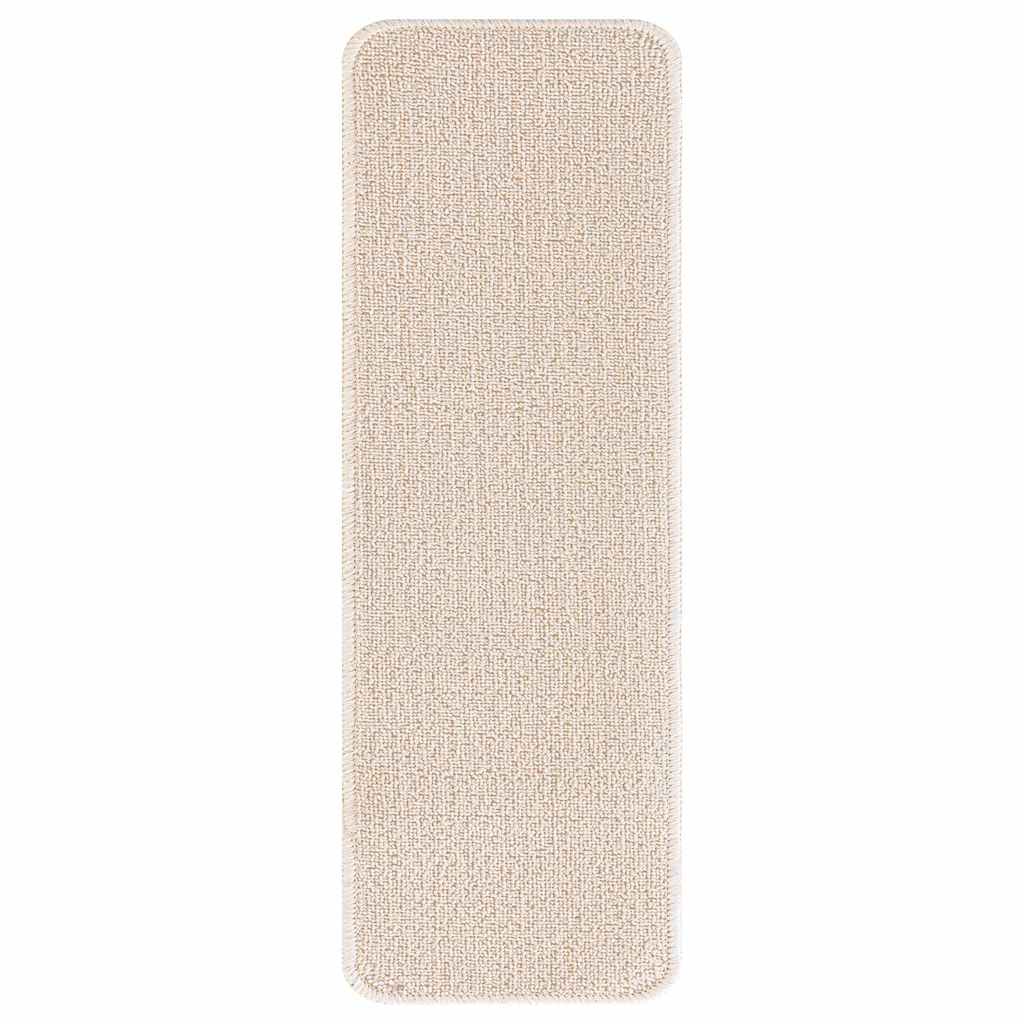 vidaXL Mats antypoślizgowe na schody 15 pcs Kremowy 60 x 25 cm PP
