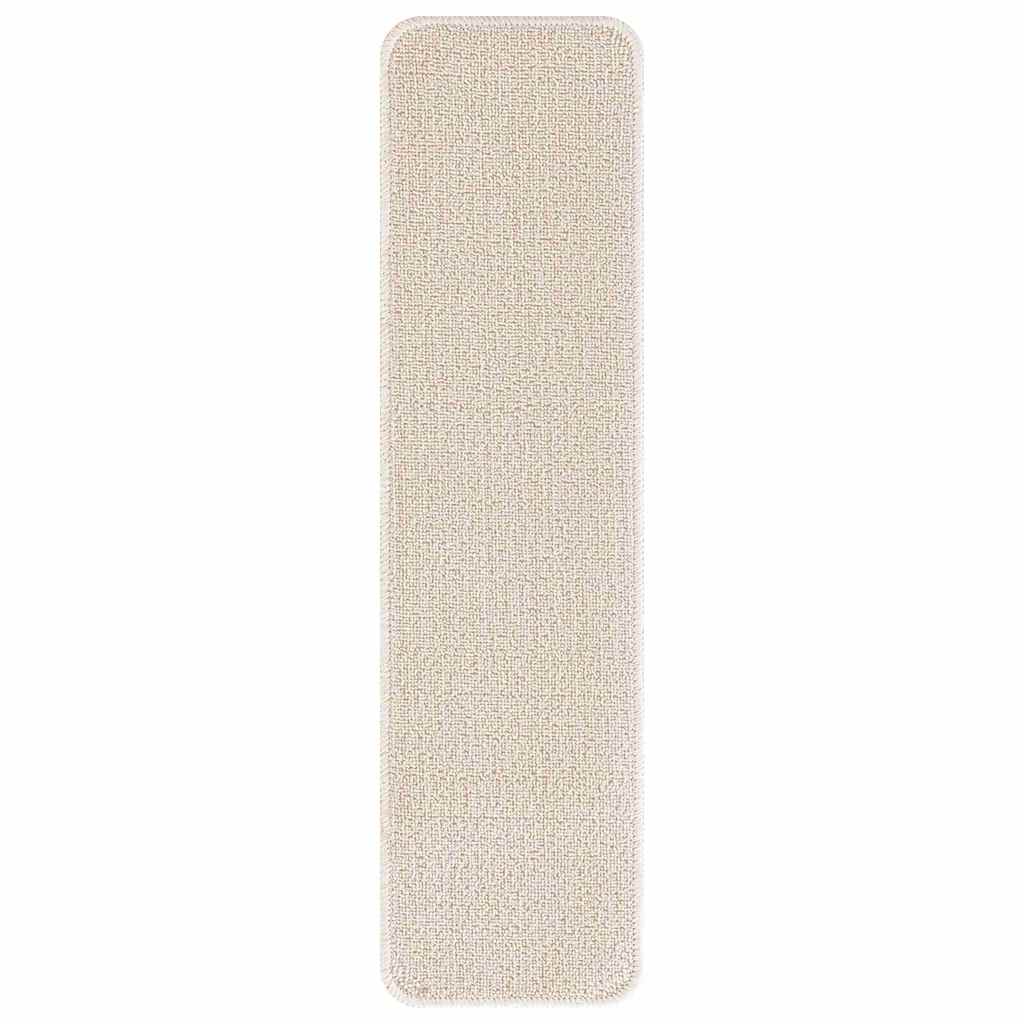 vidaXL Mats antypoślizgowe na schody 15 pcs Kremowy 75 x 20 cm PP