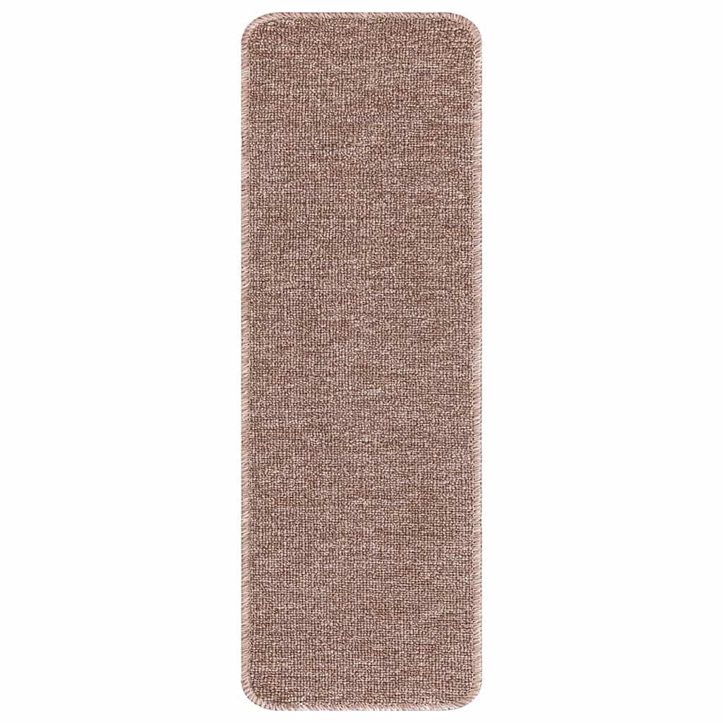 vidaXL Mats antypoślizgowe na schody 15 pcs Jasnobrązowy 60 x 25 cm PP