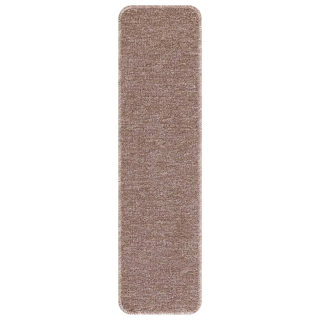 vidaXL Mats antypoślizgowe na schody 15 pcs Jasnobrązowy 75 x 20 cm PP