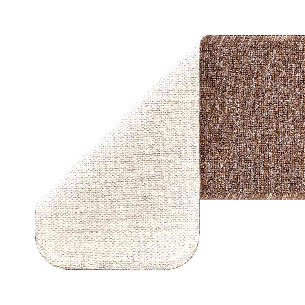 vidaXL Mats antypoślizgowe na schody 15 pcs Brązowy 60 x 25 cm PP