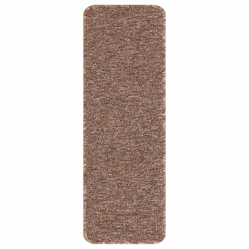 vidaXL Mats antypoślizgowe na schody 15 pcs Brązowy 60 x 25 cm PP