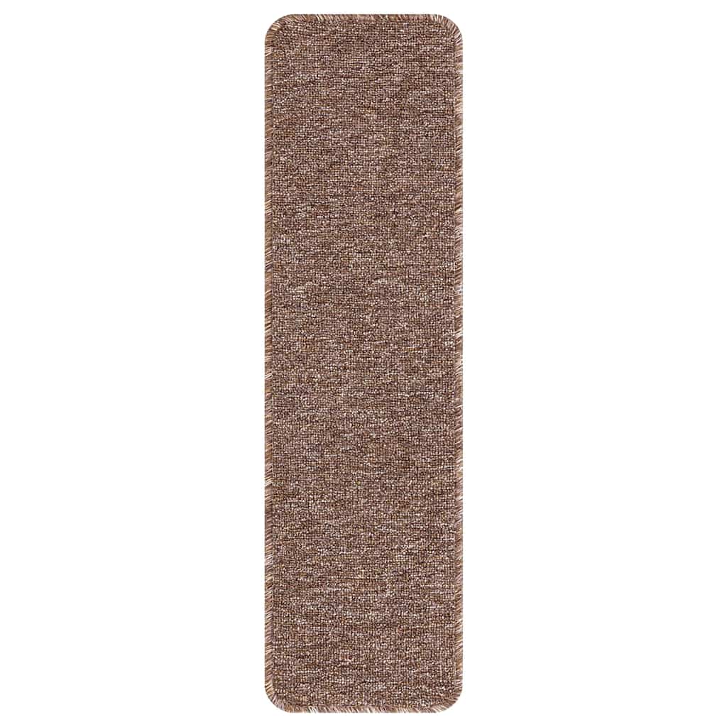 vidaXL Mats antypoślizgowe na schody 15 pcs Brązowy 75 x 20 cm PP