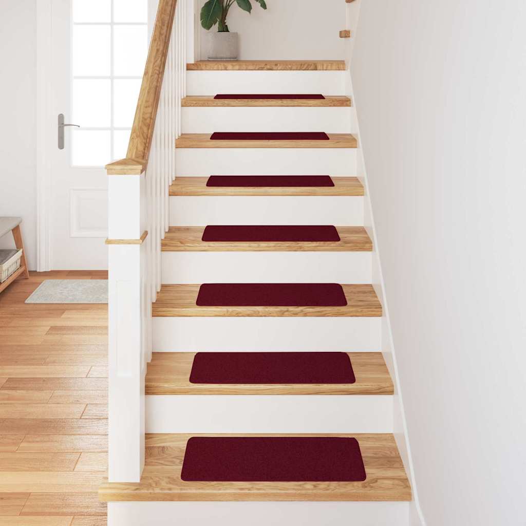 vidaXL Mats antypoślizgowe na schody 15 pcs Bordowy 60 x 25 cm PP