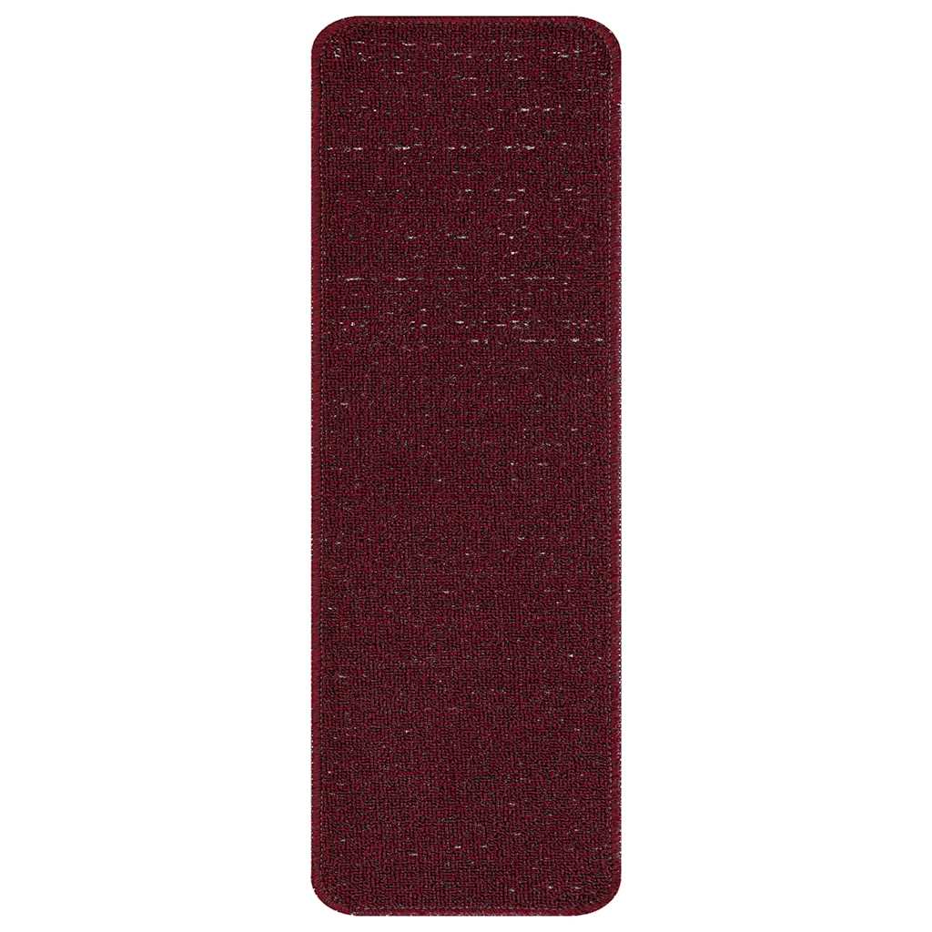 vidaXL Mats antypoślizgowe na schody 15 pcs Bordowy 60 x 25 cm PP