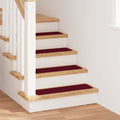 vidaXL Mats antypoślizgowe na schody 15 pcs Bordowy 75 x 20 cm PP