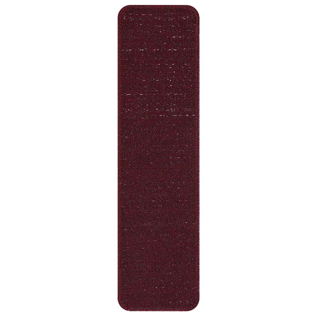 vidaXL Mats antypoślizgowe na schody 15 pcs Bordowy 75 x 20 cm PP