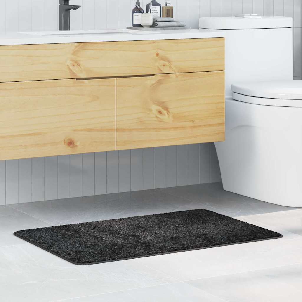 vidaXL Mata łazienkowa antypoślizgowa ciemno szary 60 x 90 cm PP