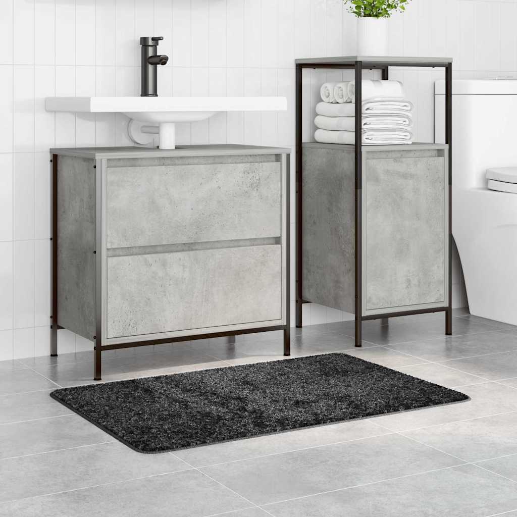 vidaXL Mata łazienkowa antypoślizgowa ciemno szary 60 x 90 cm PP