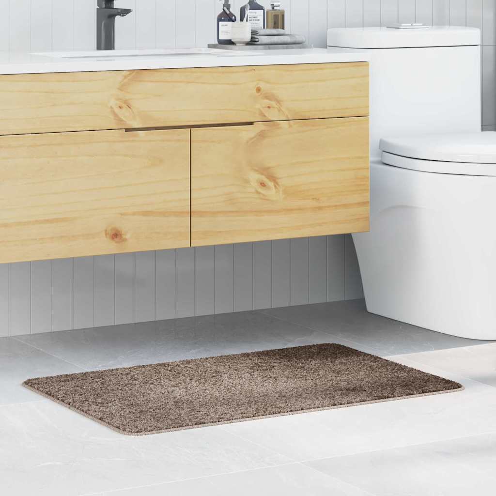 vidaXL Mata łazienkowa antypoślizgowa Brązowy 60 x 90 cm PP