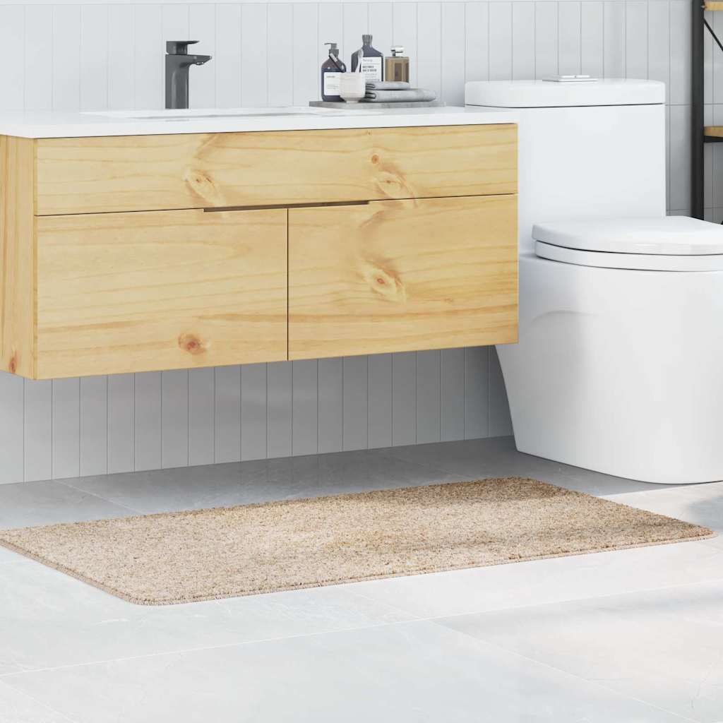 vidaXL Mata łazienkowa antypoślizgowa Kremowy 70 x 120 cm PP